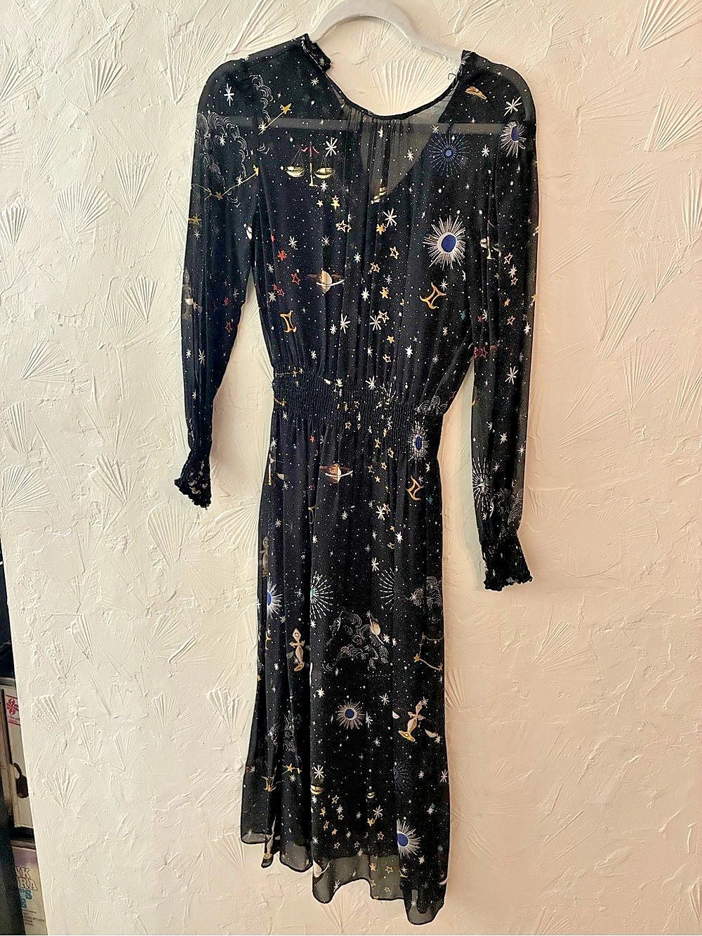Black & Gold Star Print Maxi Dress